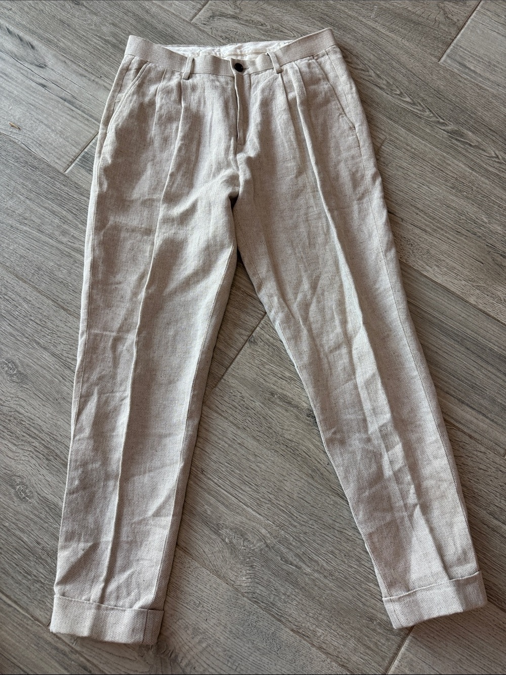 Banana Republic Women’s Light Taupe Linen-Cotton blend pants